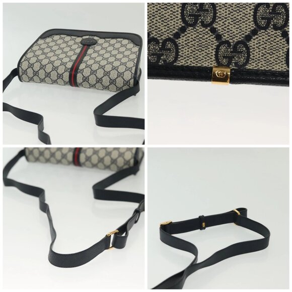 GUCCI GG Supreme Sherry Line Shoulder Bag PVC Navy Gold 001 113 0551 Auth SW1462 - Picture 16 of 16